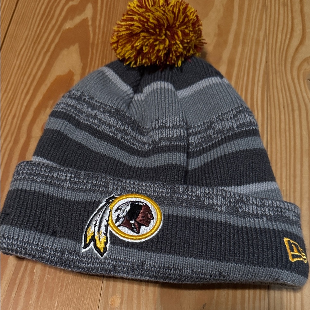 New Era Gray Beanie with NFL Logo